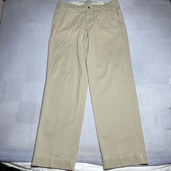 Ralph Lauren Polo Jeans Co AWO-RL 68337 Light Brown Cotton Military Pants 35x34* - Picture 1 of 15